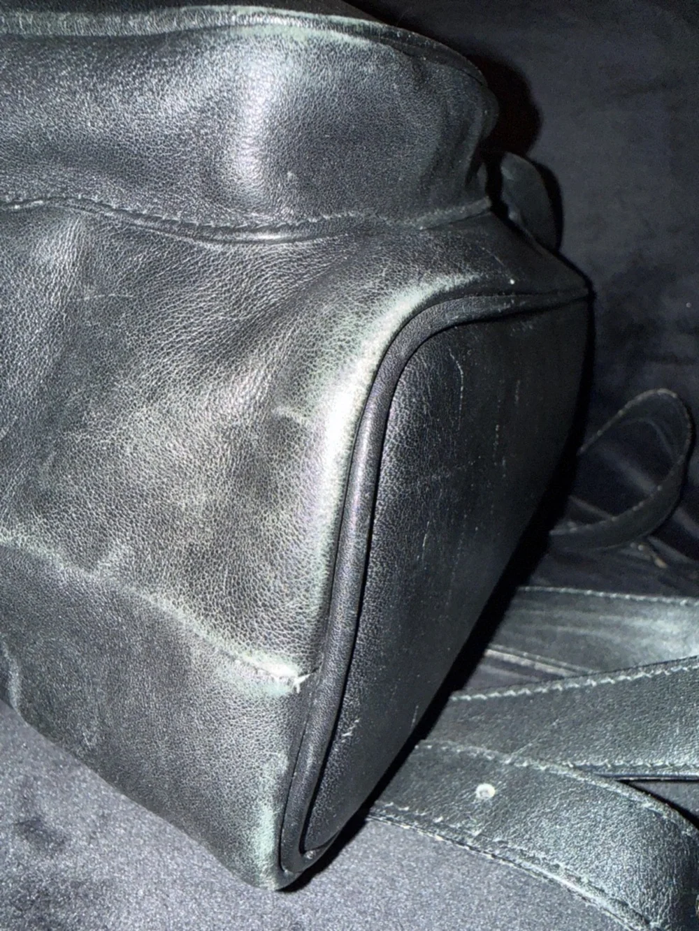 Gucci Vintage Bamboo Backpack Black Leather  Bag - Picture 6 of 10